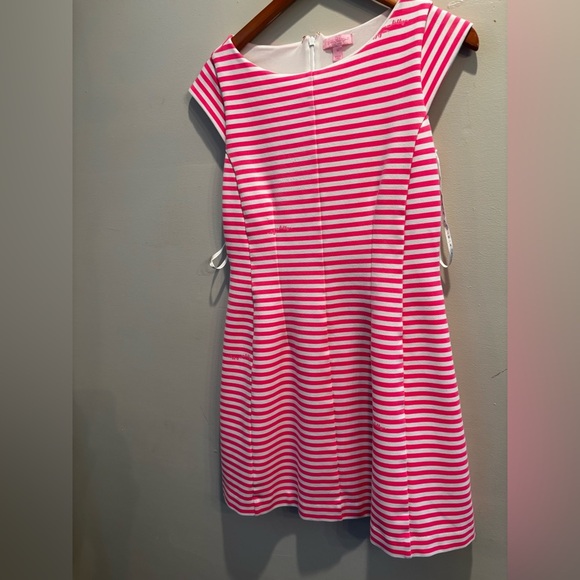 Lilly Pulitzer White and Pink Fit and Flare Mini Dress boat midi medium resort - Picture 15 of 16